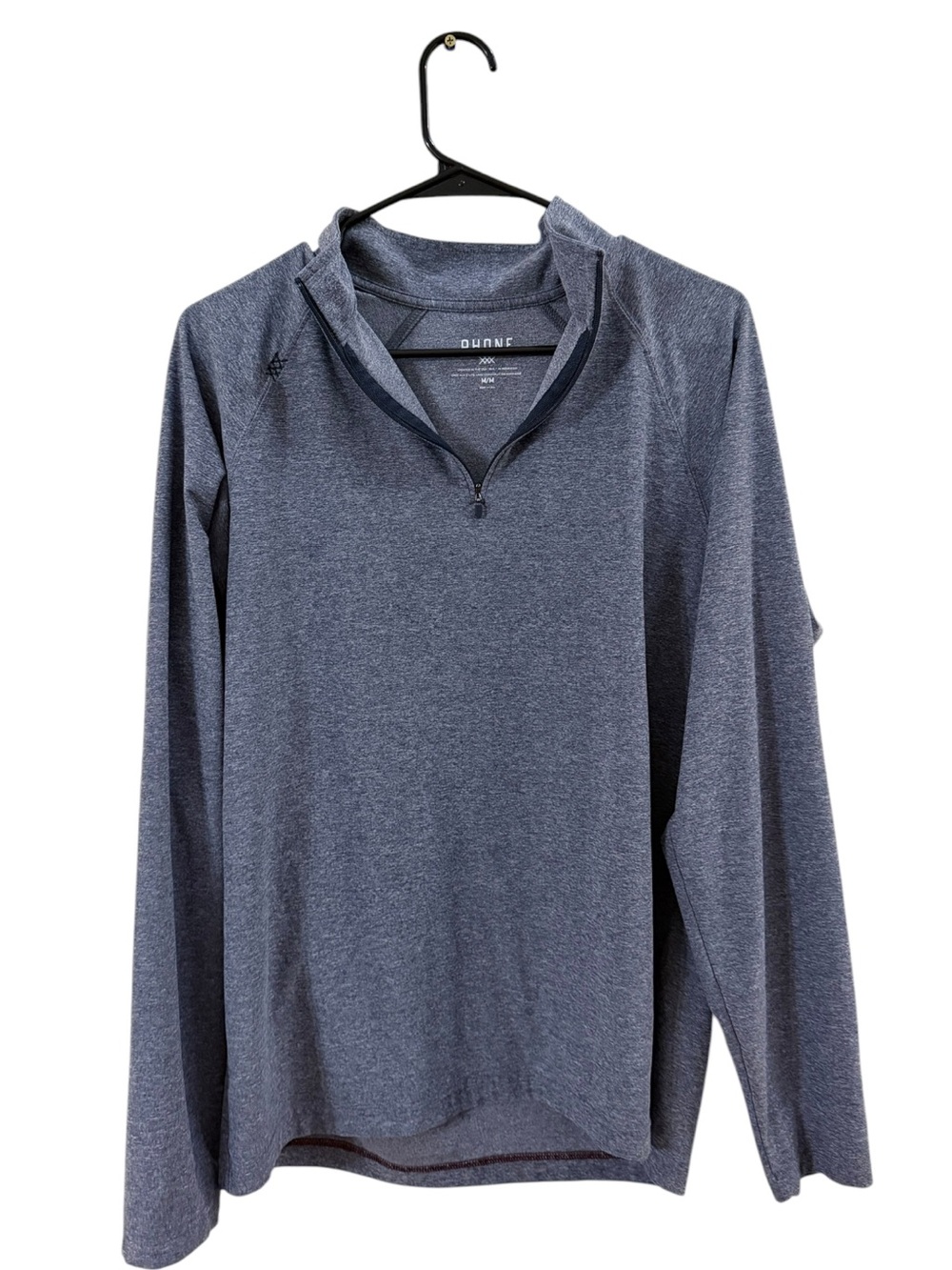 RHONE Men's Lightweight Quarter-Zip Shirt Jacket - Heathered Blue